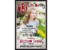 Birthday Card 13th Birthday, Girl, flowers, 13x20,5 cm